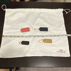 Coach dust bag and 4 coach tags